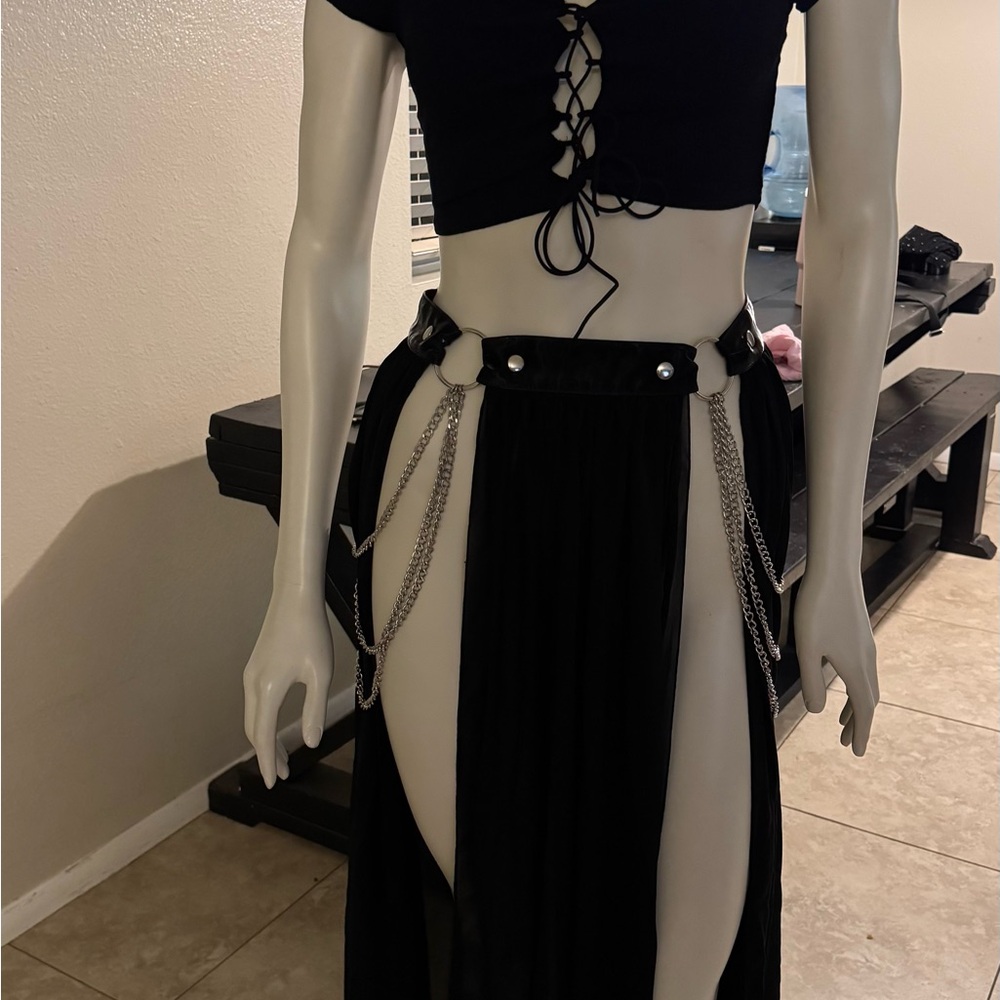 Club exx Dolls Kill Chain Detail split skirt